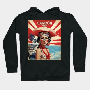 Cancun Mexico Vintage Poster Tourism 2 Hoodie